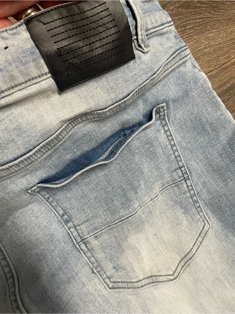 Serenede light Wash Distressed Men’s fitted denim Jeans - Size 42 men pants bot